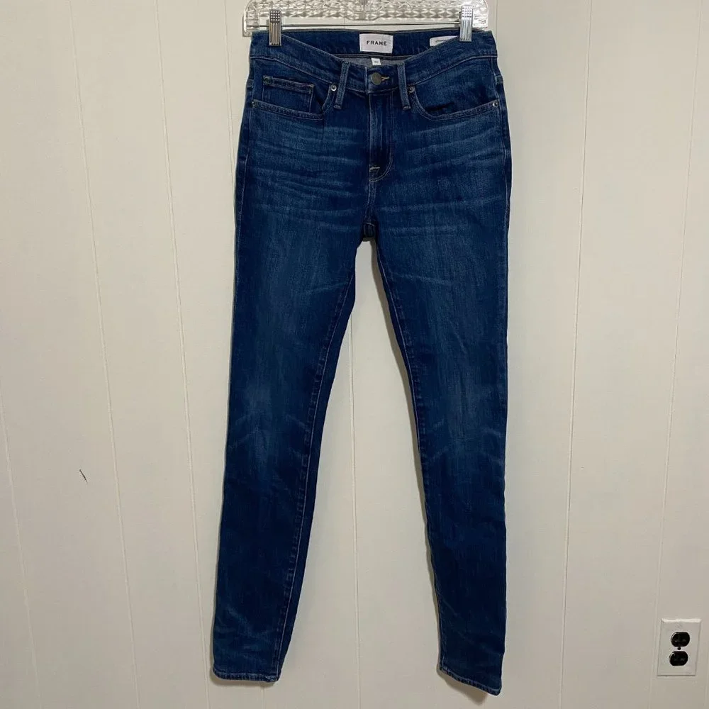 Frame Denim Mens L'Homme Skinny Jeans Mid-Rise, Semi-Dark Jenson Wash Sz 29
